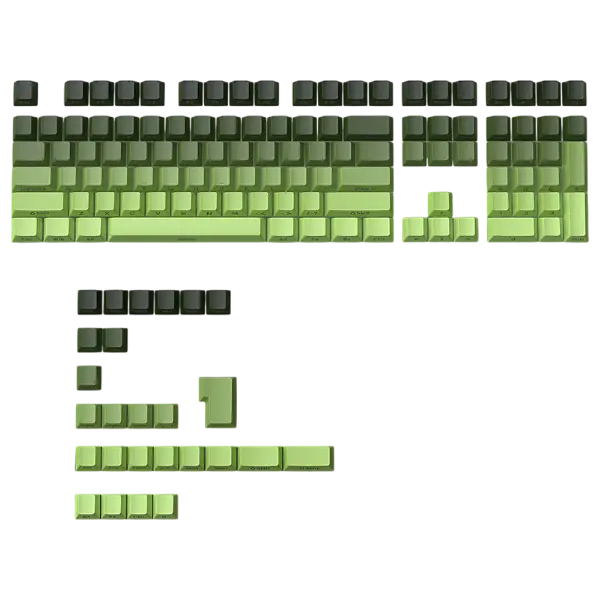 FGT-011K Matcha Green Gradient PBT Side Engraved Keycaps Set – 133 Keys