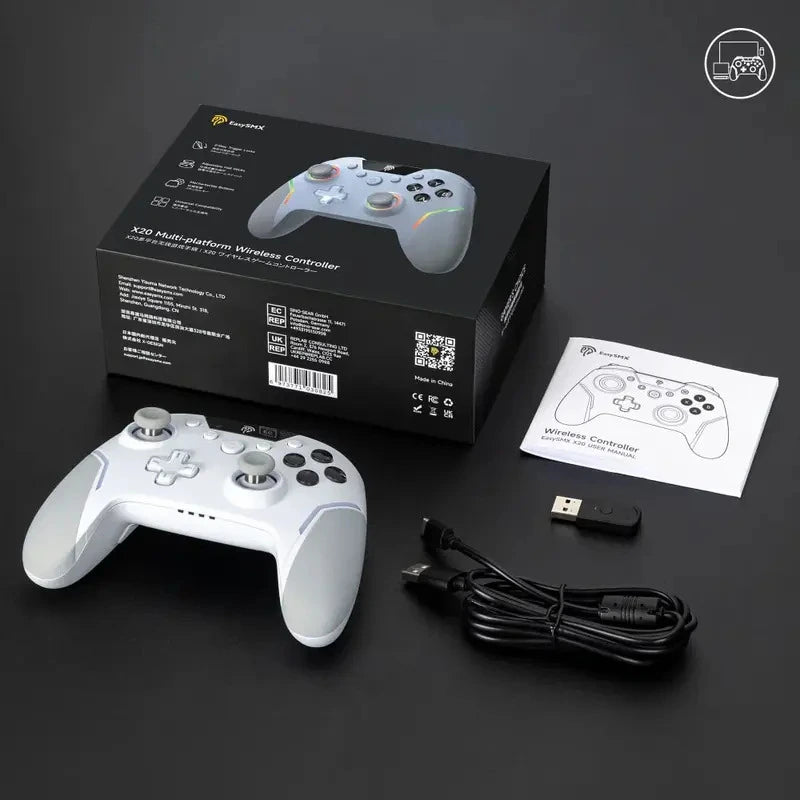 EasySMX X20 Multiplatform Gaming Controller with Trigger Lock and Hall Effect Sensors (White)
