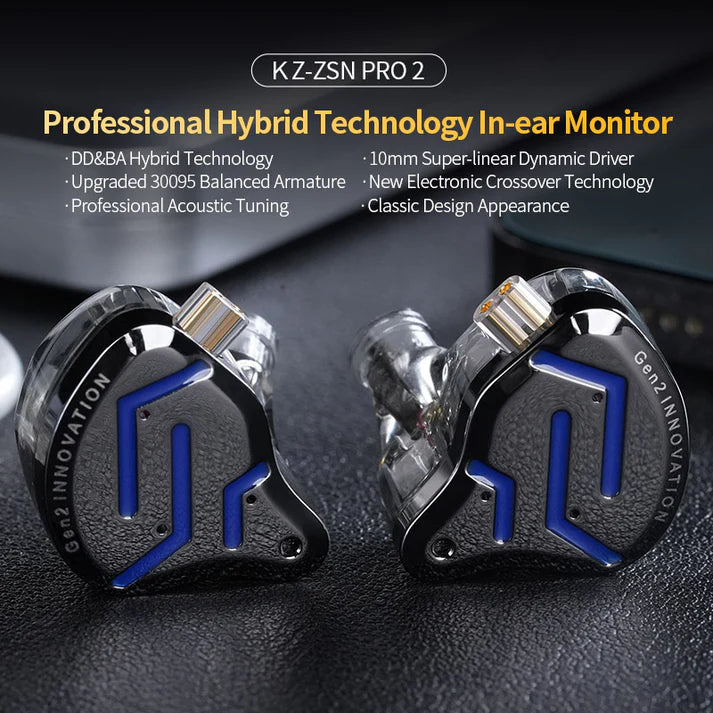 KZ ZSN PRO 2 Hybrid Earphones with Mic