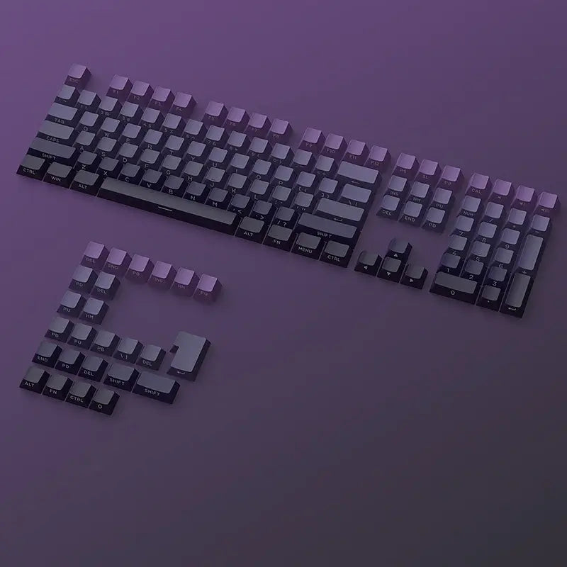 FGT-012K Purple Gradient PBT Side Engraved Keycaps Set – 133 Keys