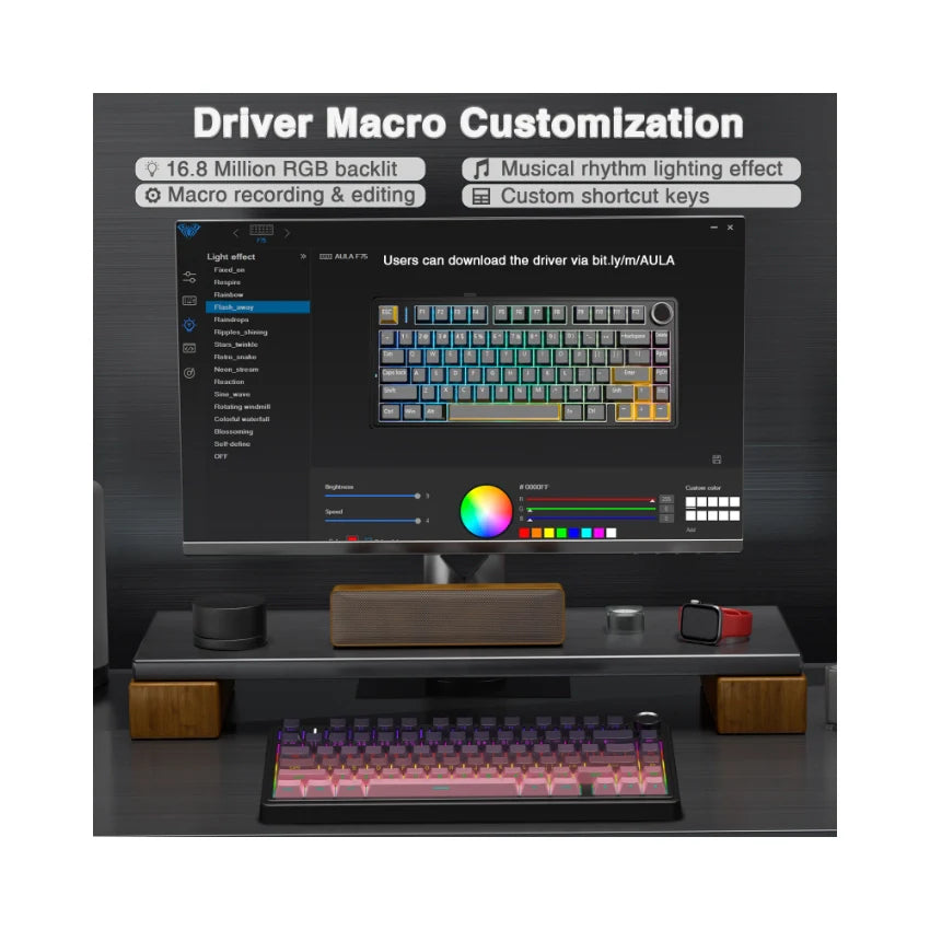 AULA F75 Pro Knob Side-Printed Mechanical Keyboard