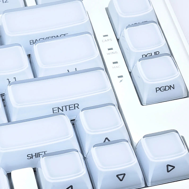FGT-22K Jelly R2 Clear-Base White Side-Printed Keycap Set (132 Keys / MDA Profile)