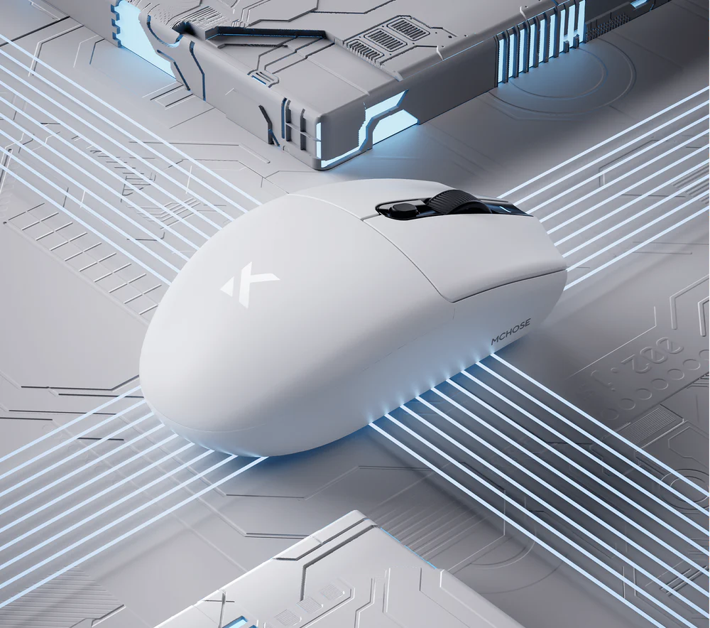 MCHOSE G3 Dual 8K High-Performance Wireless Gaming Mouse (White)