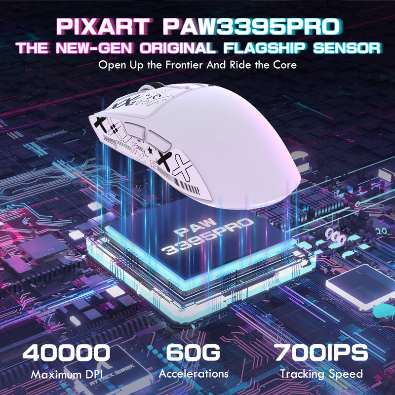 ATTACK SHARK X1 Tri-Mode Wireless Gaming Mouse (With RGB Touchpad Dock)