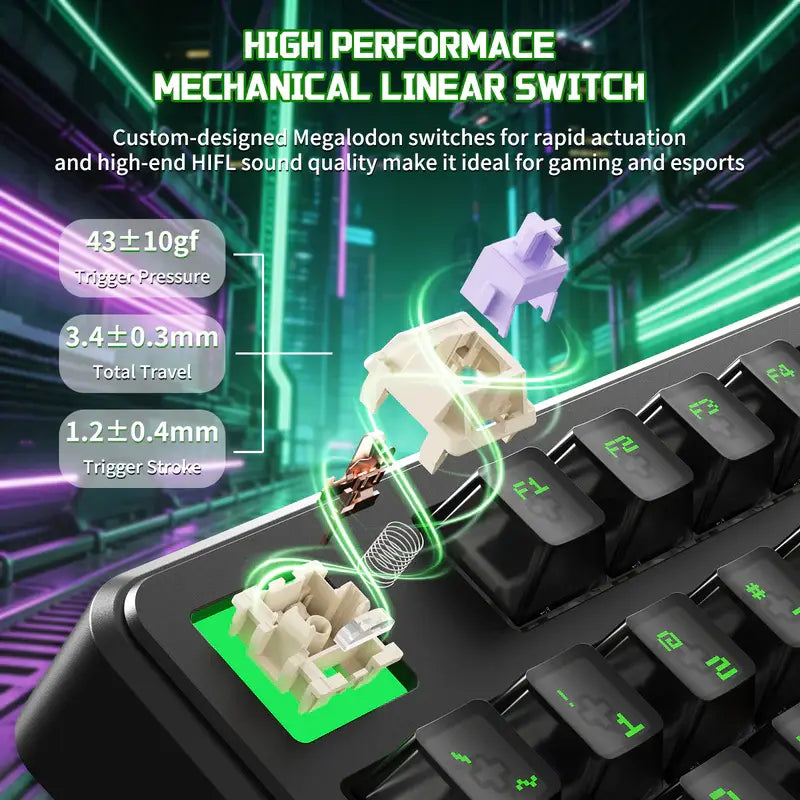 ATTACK SHARK X87 ULTRA Wireless Mechanical Keyboard with 8K Wireless Receiver