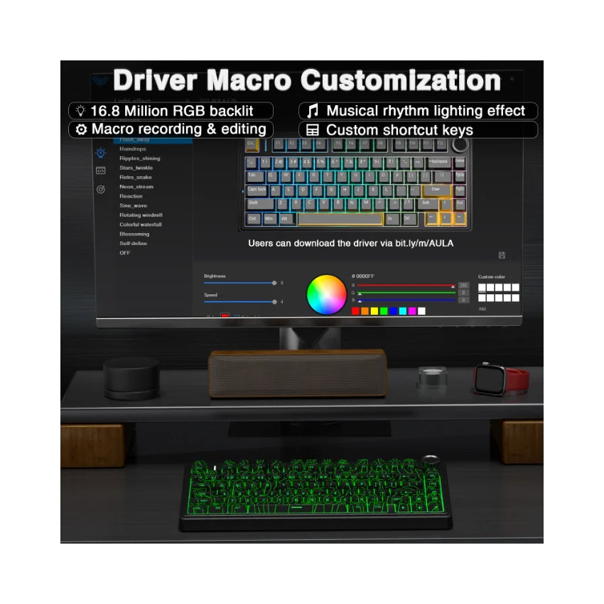 AULA F75 Pro Knob Side-Printed Mechanical Keyboard