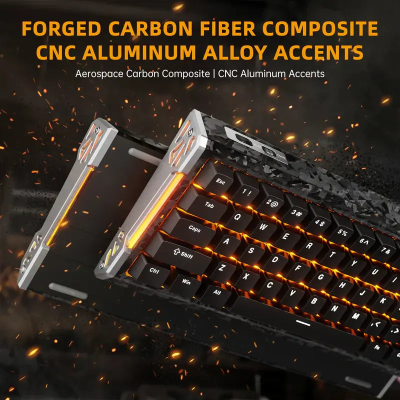 ATTACK SHARK R68 HE Carbon Fiber Rapid Trigger Keyboard Magnetic Switch (Forged Carbon Fiber Composite Keycaps)