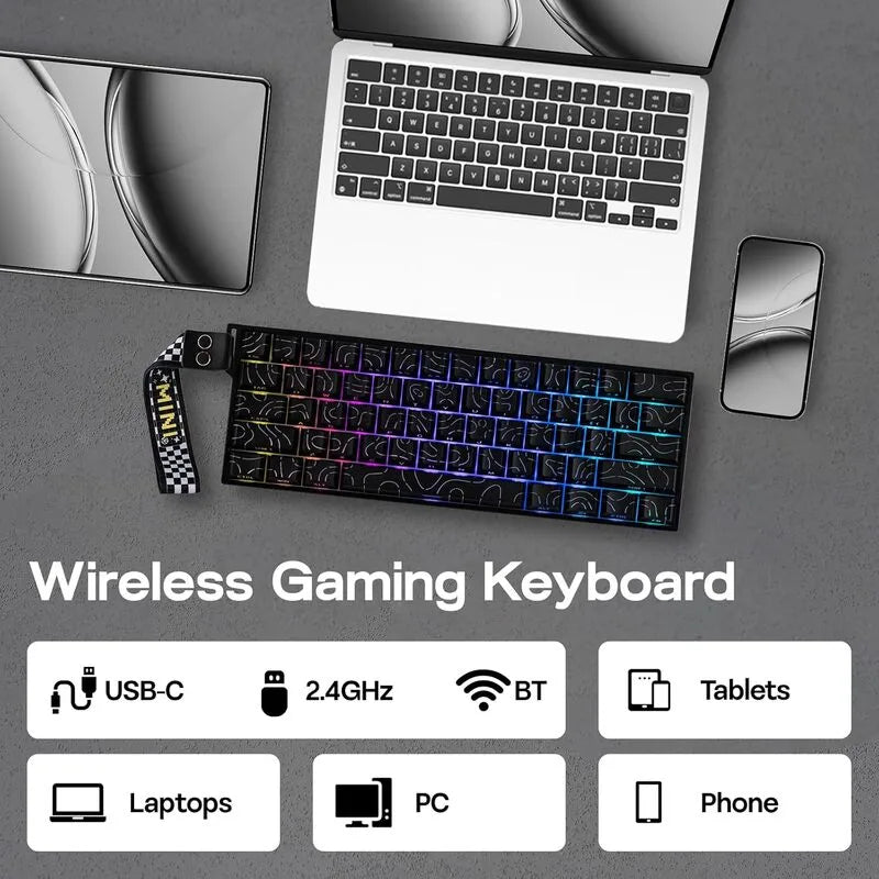 AULA MINI60 HE MAX Wireless Gaming Keyboard (Black Contour)
