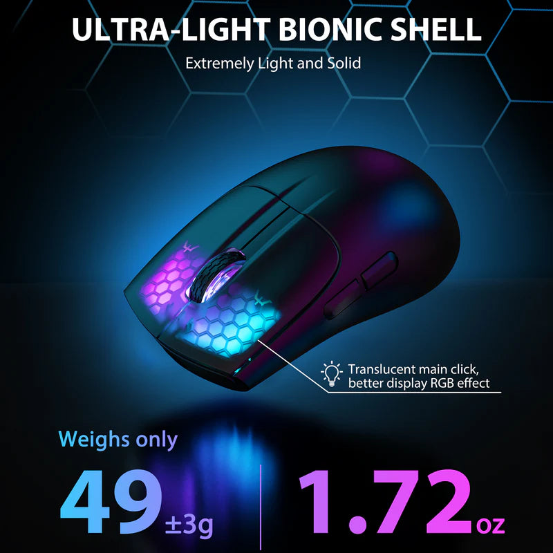 ATTACK SHARK X5 Wireless Gaming Mouse (Tri-Mode RGB Ultra-Light Mouse)