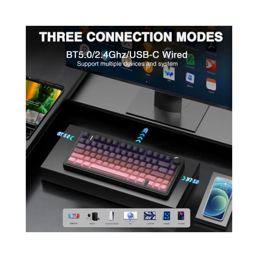 AULA F75 Pro Knob Side-Printed Mechanical Keyboard