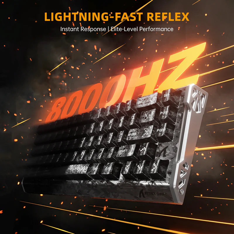 ATTACK SHARK R68 HE Carbon Fiber Rapid Trigger Keyboard Magnetic Switch (Forged Carbon Fiber Composite Keycaps)