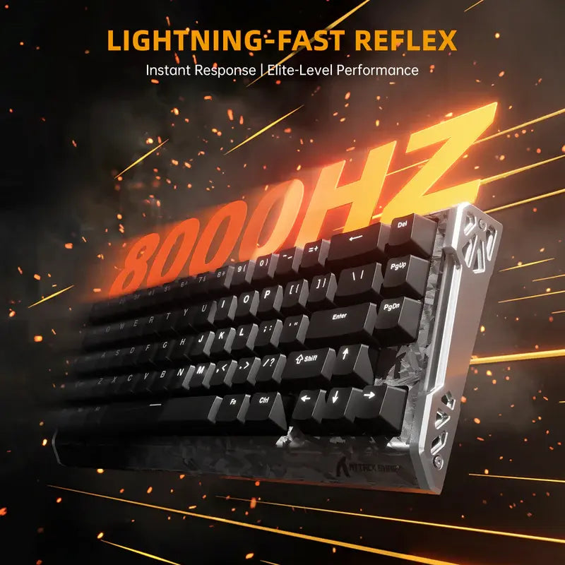 ATTACK SHARK R68 HE Carbon Fiber Rapid Trigger Keyboard Magnetic Switch (Forged Carbon Fiber Composite Keycaps)