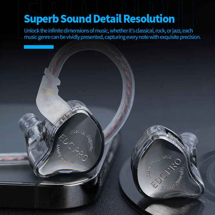 KZ EDC Pro Earphones with Mic – OFC Flat Cable