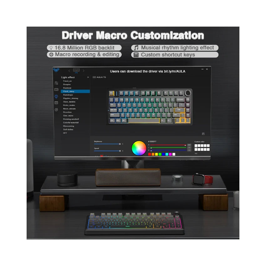 AULA F75 Pro Knob Side-Printed Mechanical Keyboard