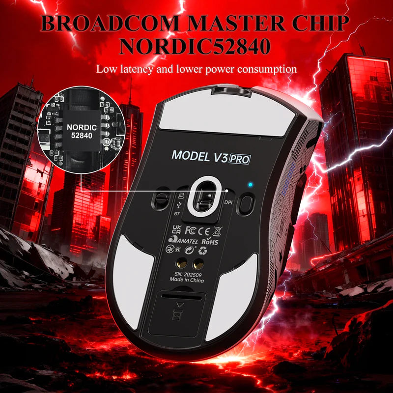 ATTACK SHARK V3PRO Ultra-Light Tri-Mode Gaming Mouse with Charging Dock – 25,000 DPI
