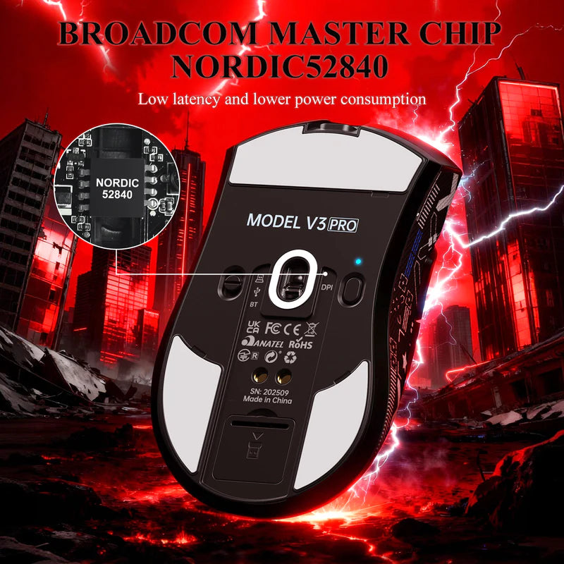 ATTACK SHARK V3PRO Ultra-Light Tri-Mode Gaming Mouse with Charging Dock – 25,000 DPI