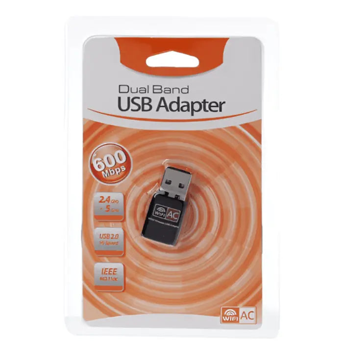 Nano Dual-Band 600Mbps USB WiFi Adapter for PC, Mac & Linux