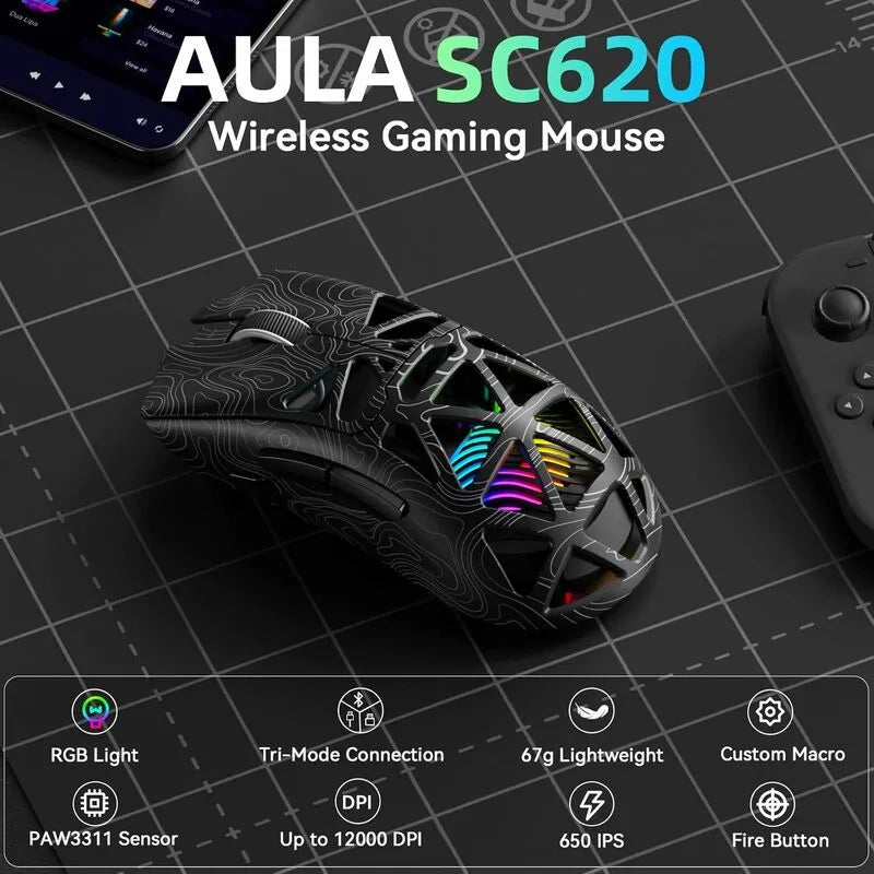 AULA SC620 Gaming Mouse (Black Contour)