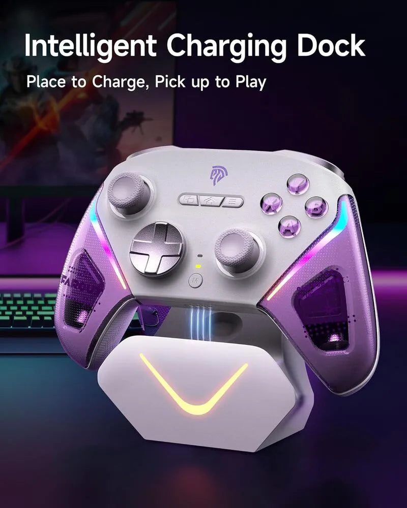 EasySMX D10 Multiplatform Gaming Controller with TMR Sticks, Trigger Lock and Charging Dock