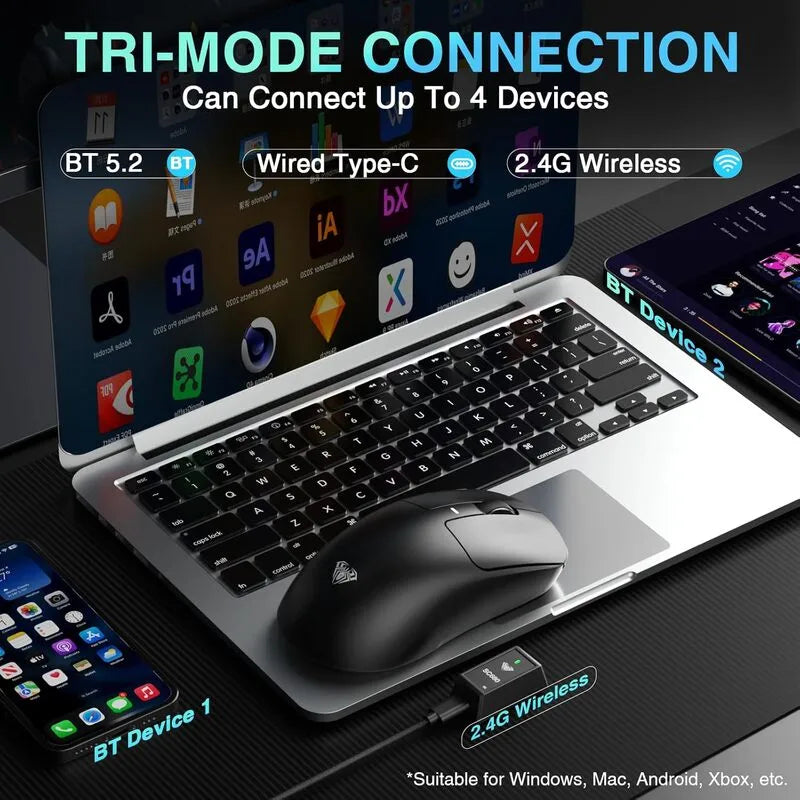 AULA SC680 Tri-Mode Wireless Gaming Mouse (Black)