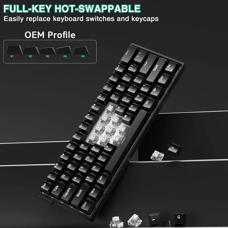 AULA MINI60 HE Wireless Gaming Keyboard Front-Engraved (Black)