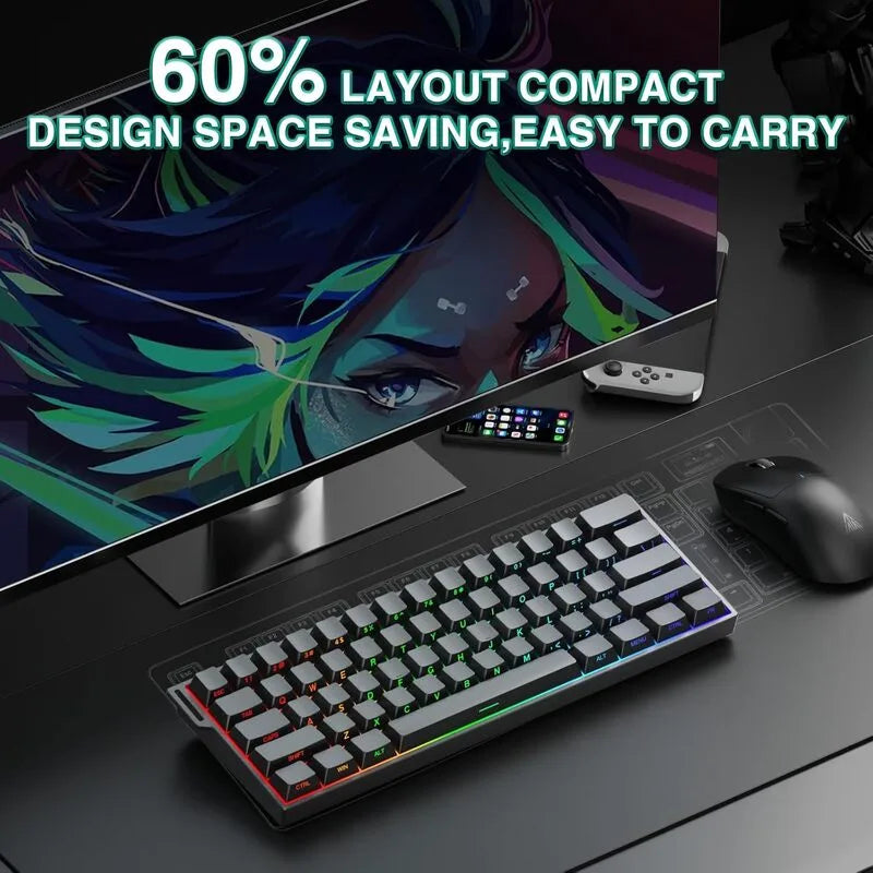 AULA MINI60 HE PRO Wireless Gaming Keyboard Side-Engraved