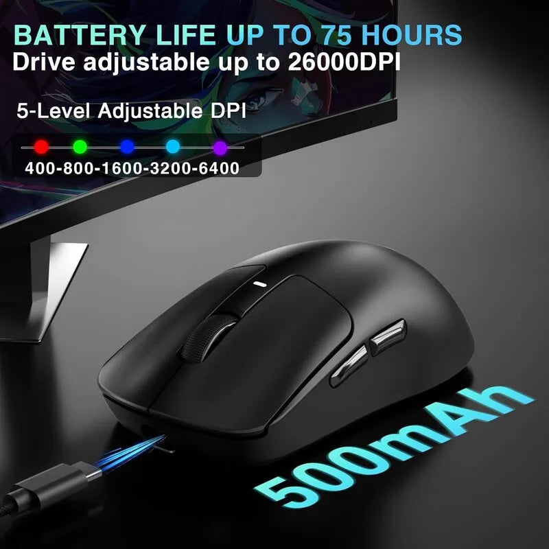 AULA SC680 Tri-Mode Wireless Gaming Mouse (Black)