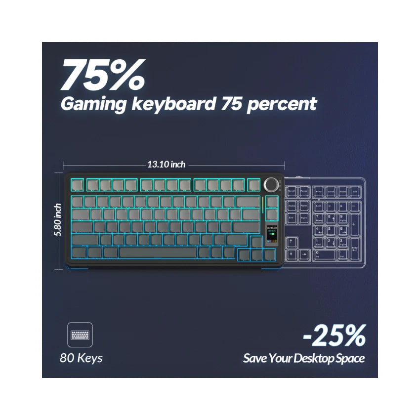 AULA S75 Pro Knob Mechanical Keyboard (Gradient Black)