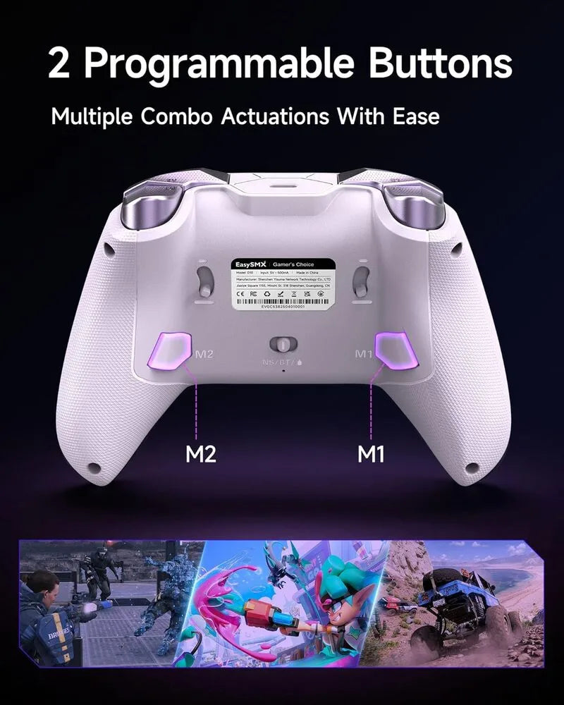 EasySMX D10 Multiplatform Gaming Controller with TMR Sticks, Trigger Lock and Charging Dock
