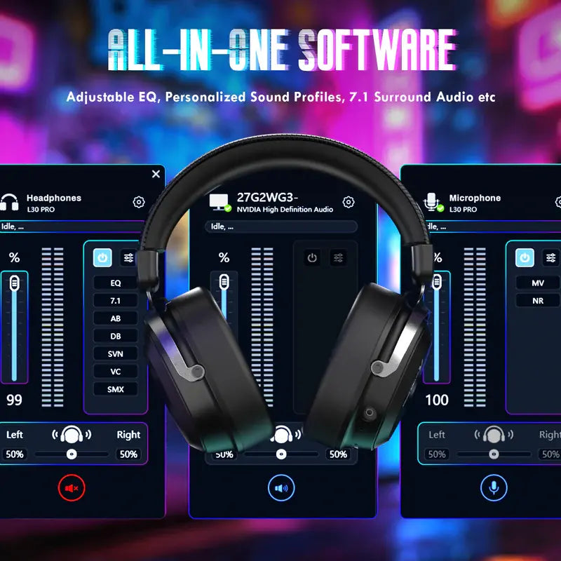 ATTACK SHARK L30PRO Tri-Mode Wireless Gaming Headset – 7.1 Surround Sound