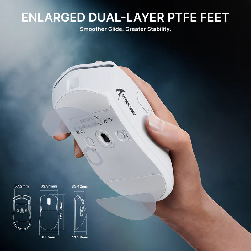 ATTACK SHARK V8 Ultra-Light Ergonomic Wireless Gaming Mouse – 42,000 DPI