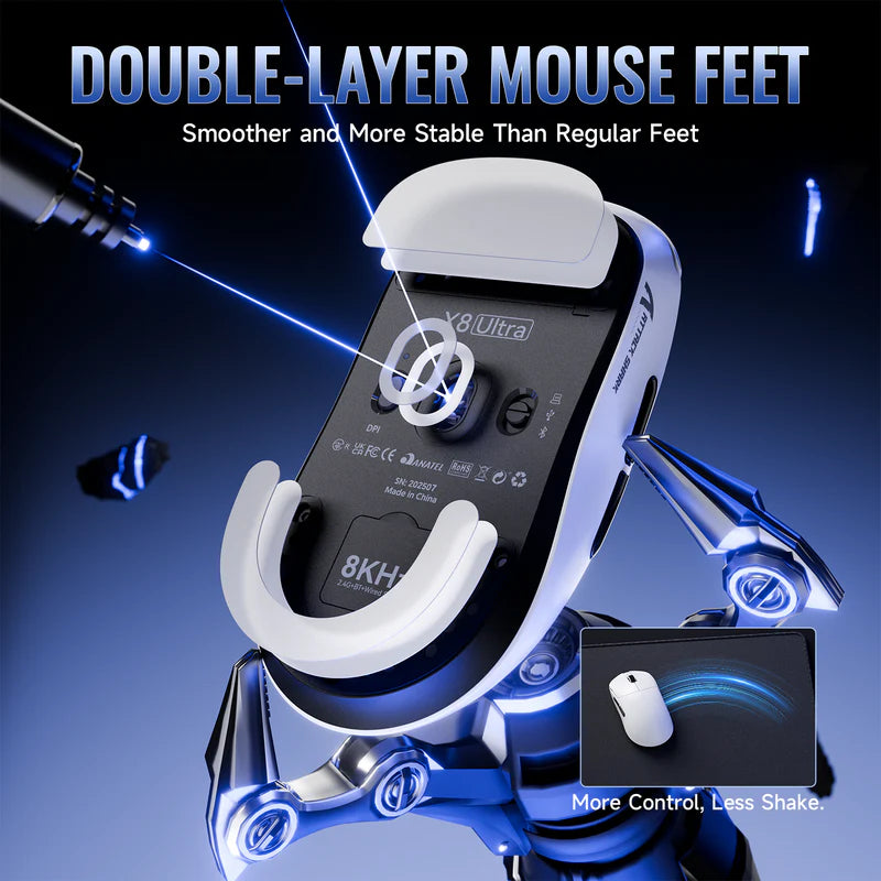 ATTACK SHARK X8ULTRA Tri-Mode Lightweight Wireless Gaming Mouse