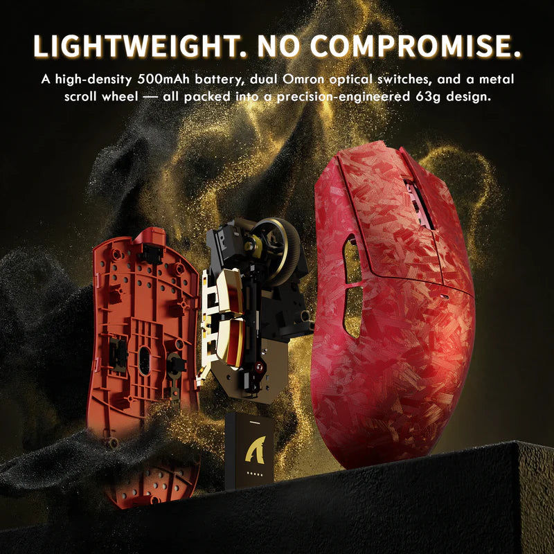 ATTACK SHARK X11 ULTRA Carbon Fiber Wireless Gaming Mouse with C06 ULTRA 8K LED Cable
