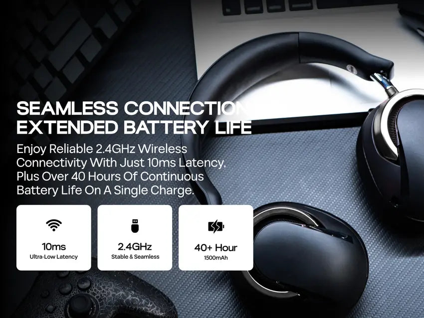 AULA A700 Wireless Gaming Headset for PS4/PS5/PC/Switch (Black Grey)