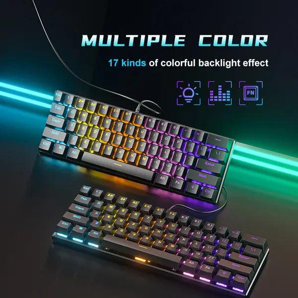ZIFRIEND BD61(RAINBOW) 61 Keys Mechanical Gaming Keyboard – White