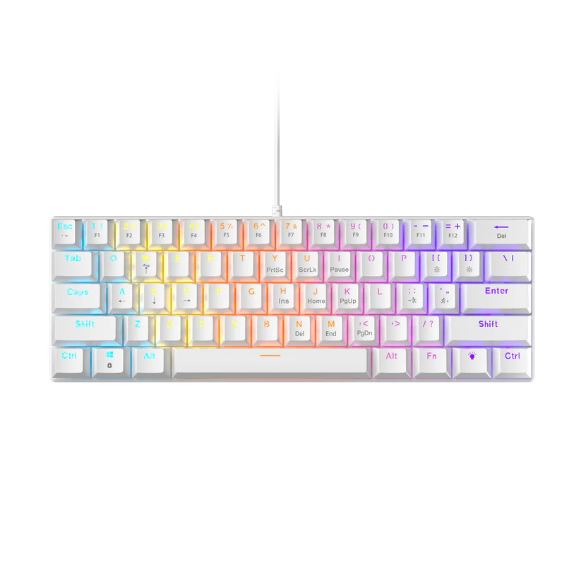 ZIFRIEND BD61(RAINBOW) 61 Keys Mechanical Gaming Keyboard – White