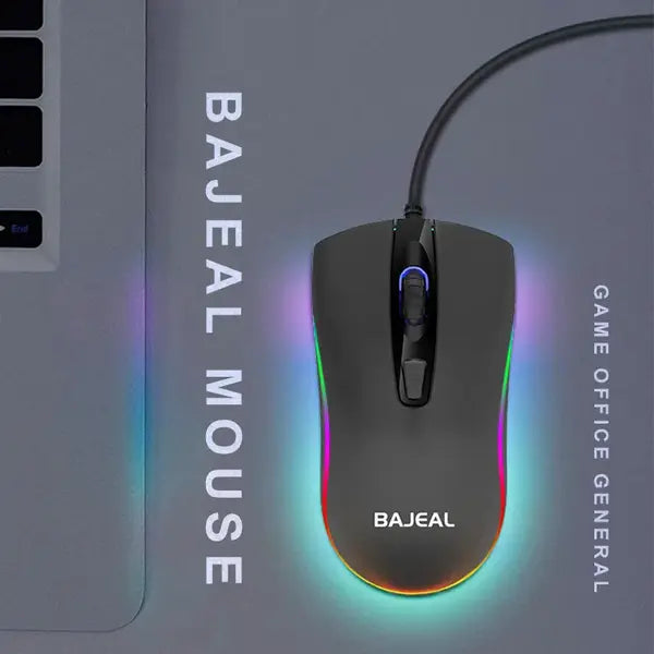 BAJEAL D1 Wired RGB Gaming Mouse Compact • Ambidextrous • RGB LED Backlit