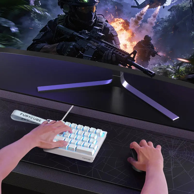 FURYCUBE M30HE Hall Effect Magnetic Switch Gaming Keyboard White Contour Line