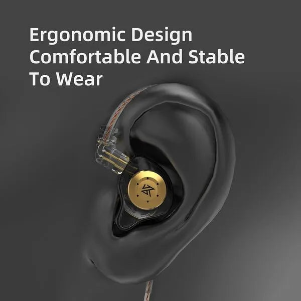 KZ EDX PRO X Wired In-Ear Monitor – 10mm Dynamic Driver, Deep Bass, HD Mic, Detachable 2-Pin Cable