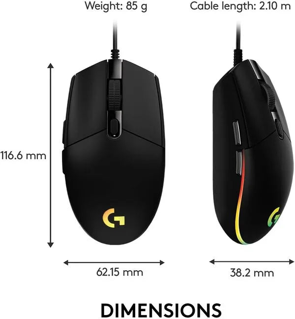 Logitech G102 Light Sync Gaming Mouse Black
