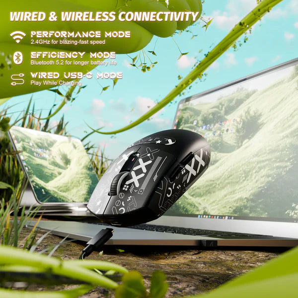 ATTACK SHARK G3 Tri-Mode Wireless Gaming Mouse – Ultra-Lightweight, 25K DPI, RGB, Triple Connection