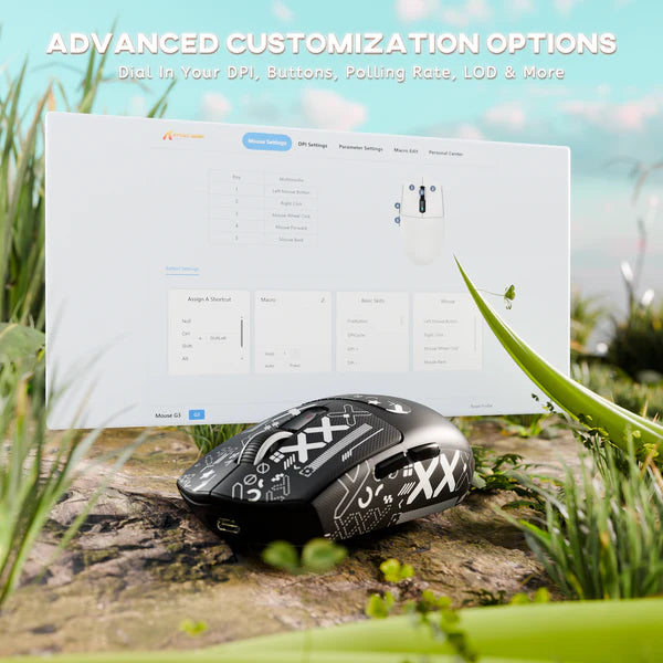 ATTACK SHARK G3 Tri-Mode Wireless Gaming Mouse – Ultra-Lightweight, 25K DPI, RGB, Triple Connection