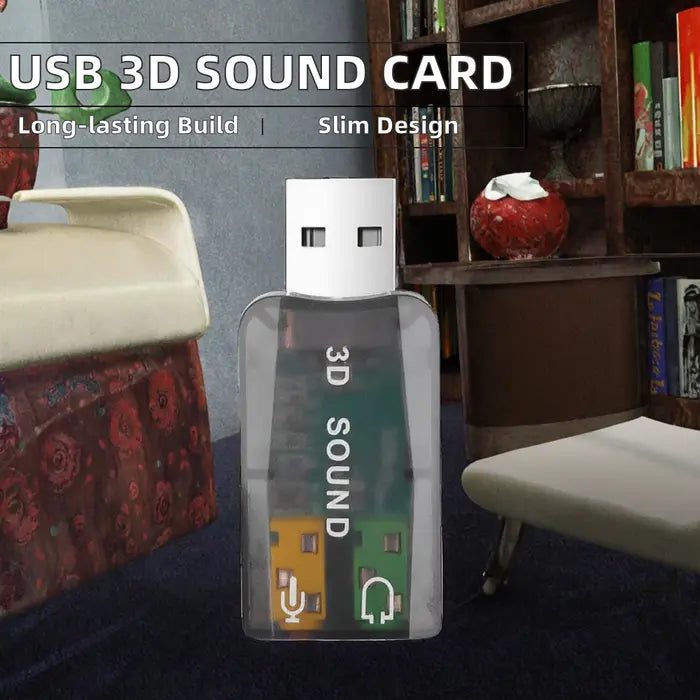 USB 5.1 Channel 3D Audio Adapter – External Sound Card
