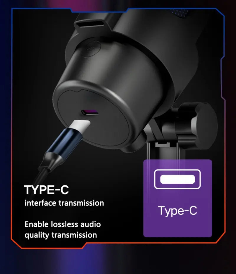 GAM-M8 Pro RGB Gaming USB Condenser Microphone with Noise Cancellation