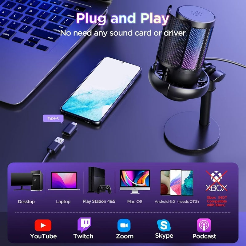 GAM-ME6S RGB Desktop USB Condenser Microphone