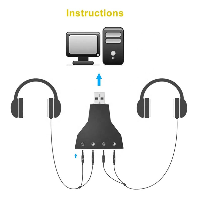 USB 7.1 Channel External Sound Card | Audio Adapter with Headphone & Mic Jacks