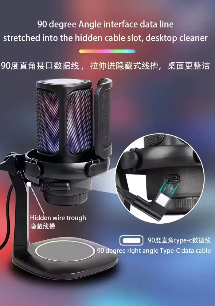 GAM-S1 RGB USB Condenser Microphone with Quick Mute & Pop Filter