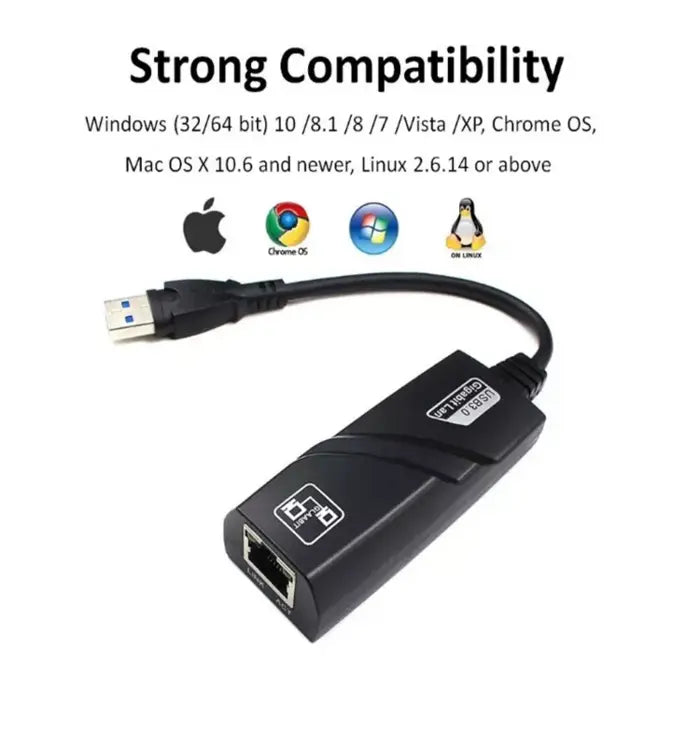 USB 3.0 to Gigabit Ethernet Adapter | 1000Mbps LAN Network Adapter