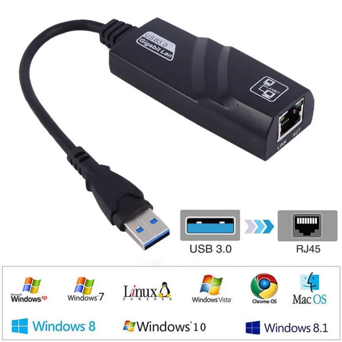 USB 3.0 to Gigabit Ethernet Adapter | 1000Mbps LAN Network Adapter