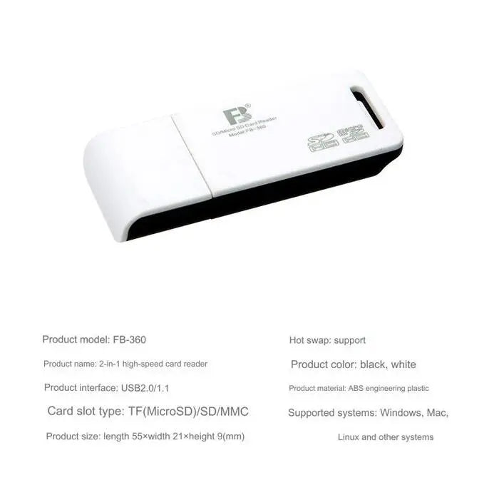 FB-360 USB 2.0 SD & MicroSD Card Reader